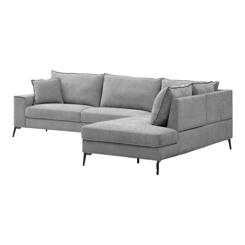 Ъглов диван ZENQUA сив плат 291x233x90см