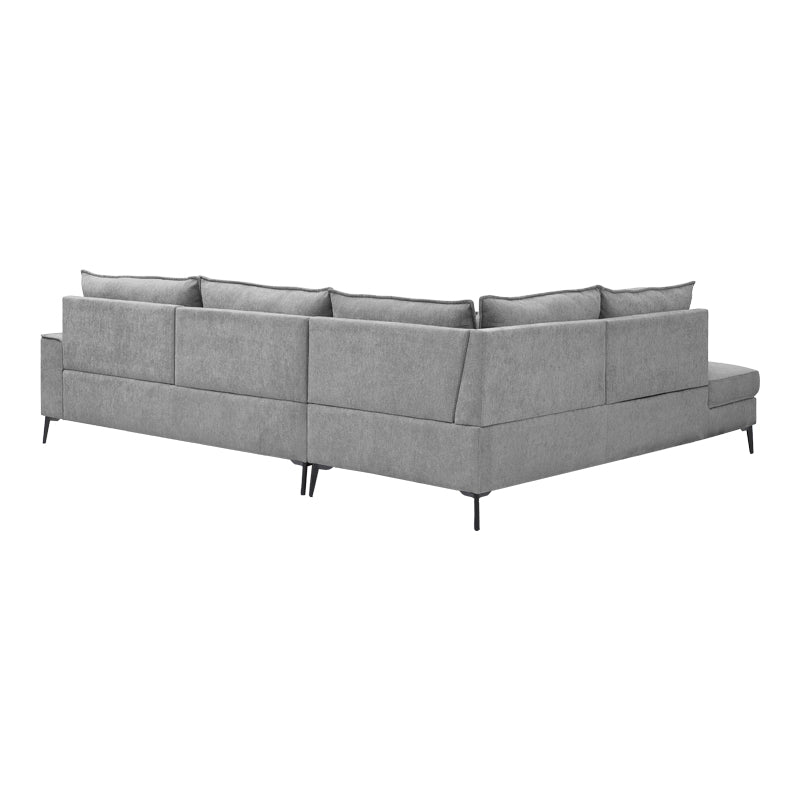 Ъглов диван ZENQUA сив плат 291x233x90см
