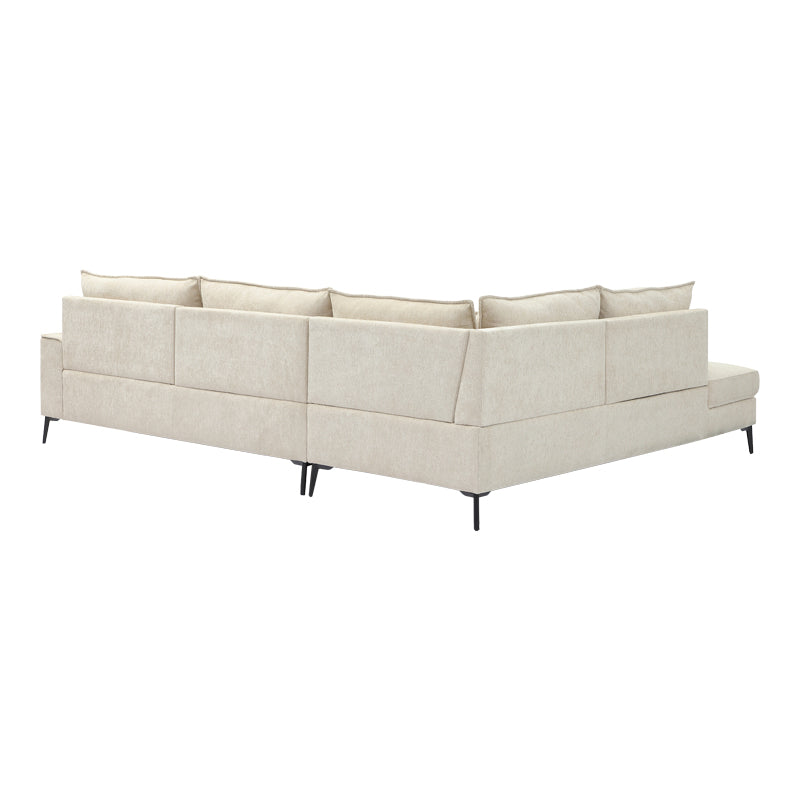 Ъглов десен диван  ZENQUA бежов плат 291x233x90см