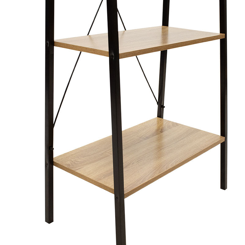 Библиотека RAMON  цвят модерен дъб с черна метална рамка 60x23x145,5см