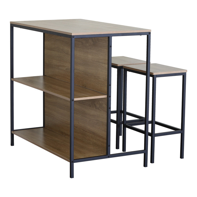 Бар бар маса bailon в нюанс дъб с черен метал 100x60x95см