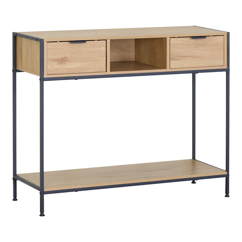 Конзола Regando в цвят дъб с черен метал 100x35x80см