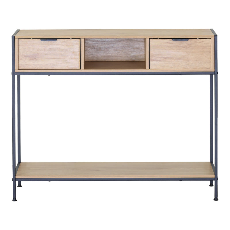 Конзола Regando в цвят дъб с черен метал 100x35x80см