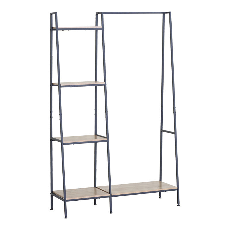 Етажерка HEREVY в цвят дъб с черен метал 101x35x160см