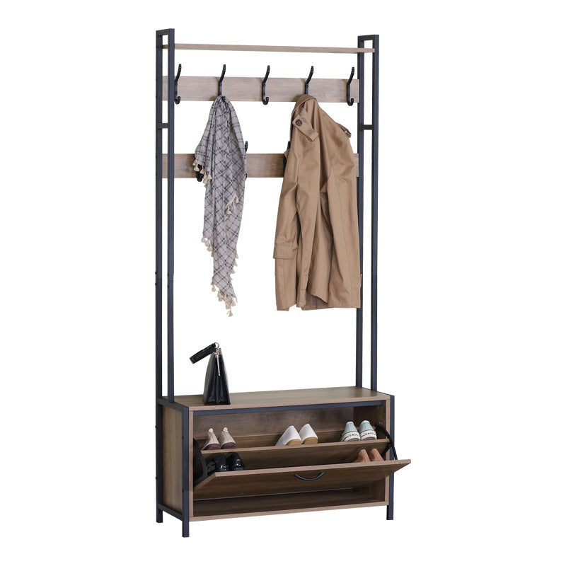 Входна мебел  Ventoria цвят дъб с черен метал 84x30x182см