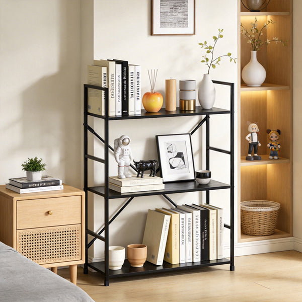 Етажерка за книги MANLO черен метал 58.6x23.5x80см