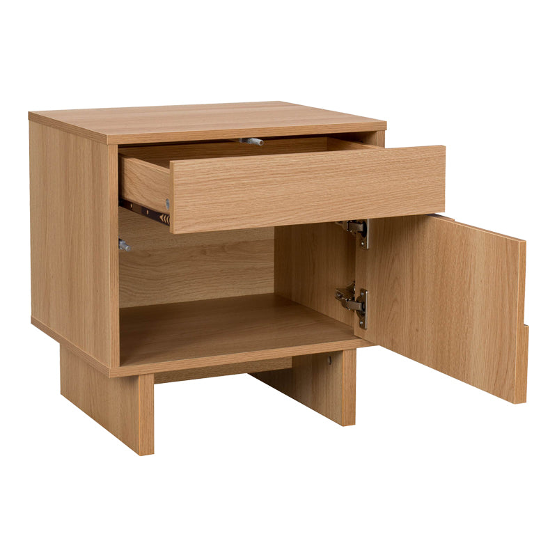 Jenfia mdf странично шкафче за легло в естествен цвят 48x39x50.5 см