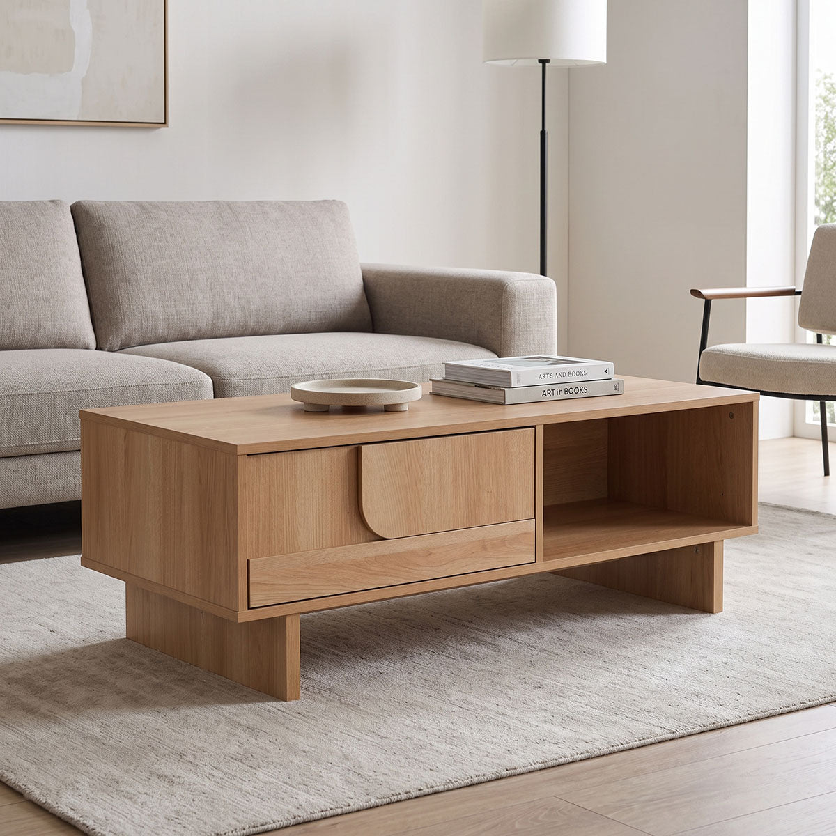 Холна маса jenfia от mdf в естествен цвят 110x55x38.5 см