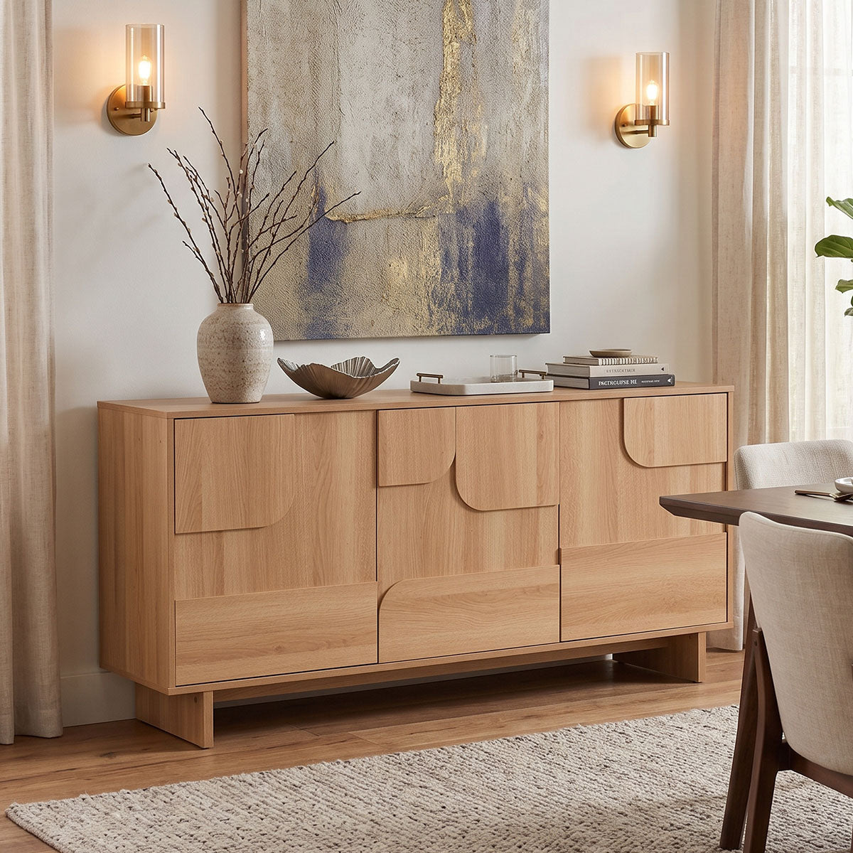 Jenfia mdf бюфет в естествен цвят 150x39x75.5 см