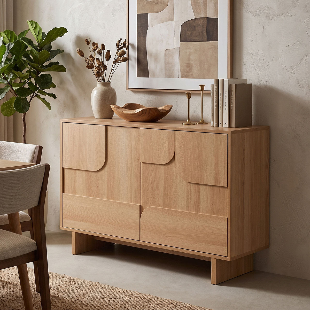 Jenfia mdf бюфет в естествен цвят 101,2x39x75,5 см