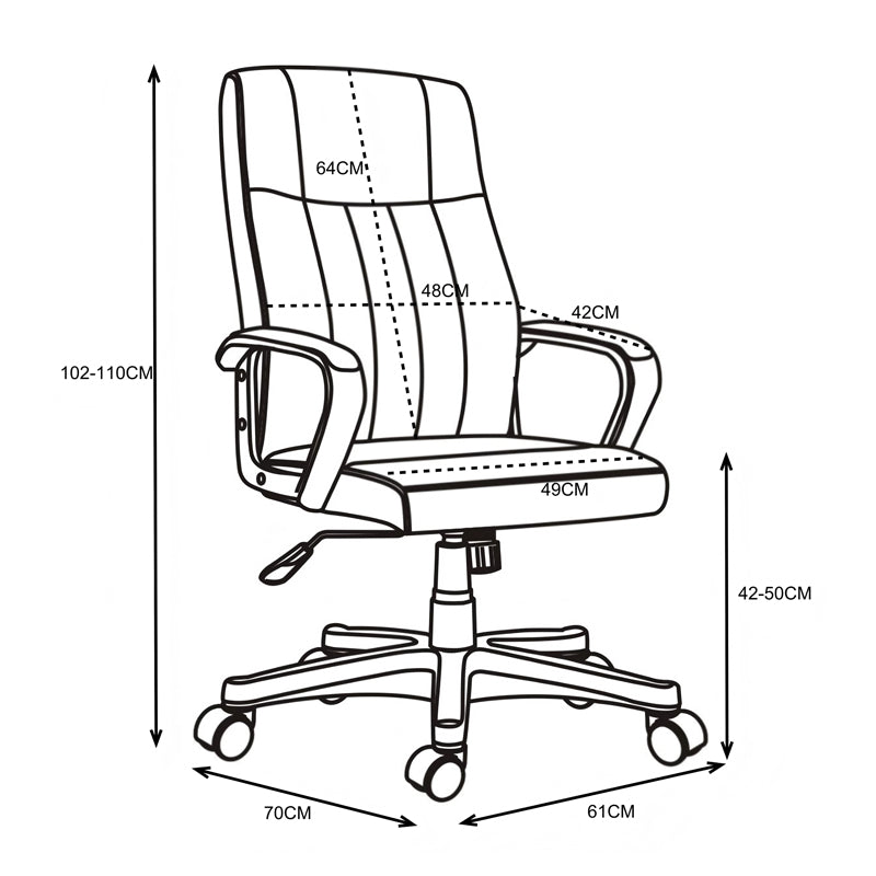 Мениджърски офис стол Roby с PU в черен цвят
