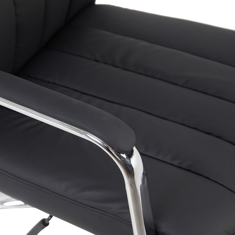 Morales pu черен офис стол за мениджъри 60x70x118-124 см