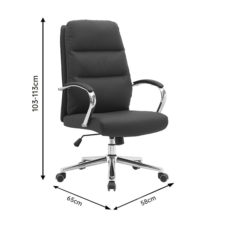 Директорски офис стол Normie pu черен 58x65x103-111см