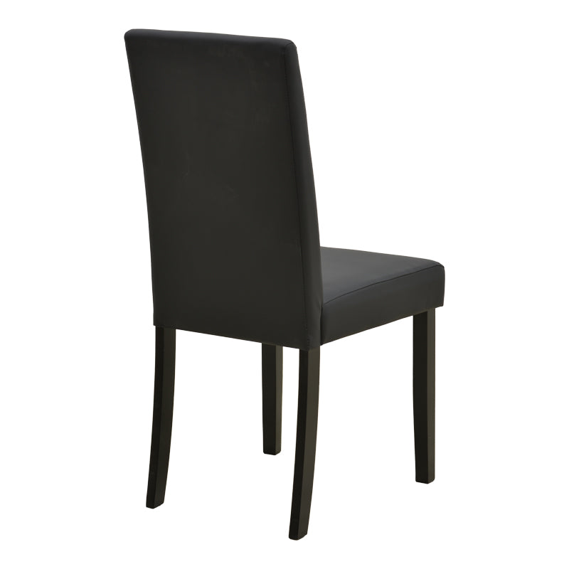 Стол ZEBEN черен pu с черен крак от каучуково дърво 43.5x55.5x93.5см