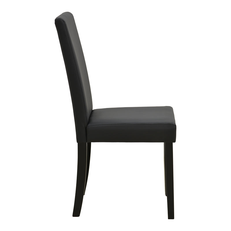 Стол ZEBEN черен pu с черен крак от каучуково дърво 43.5x55.5x93.5см