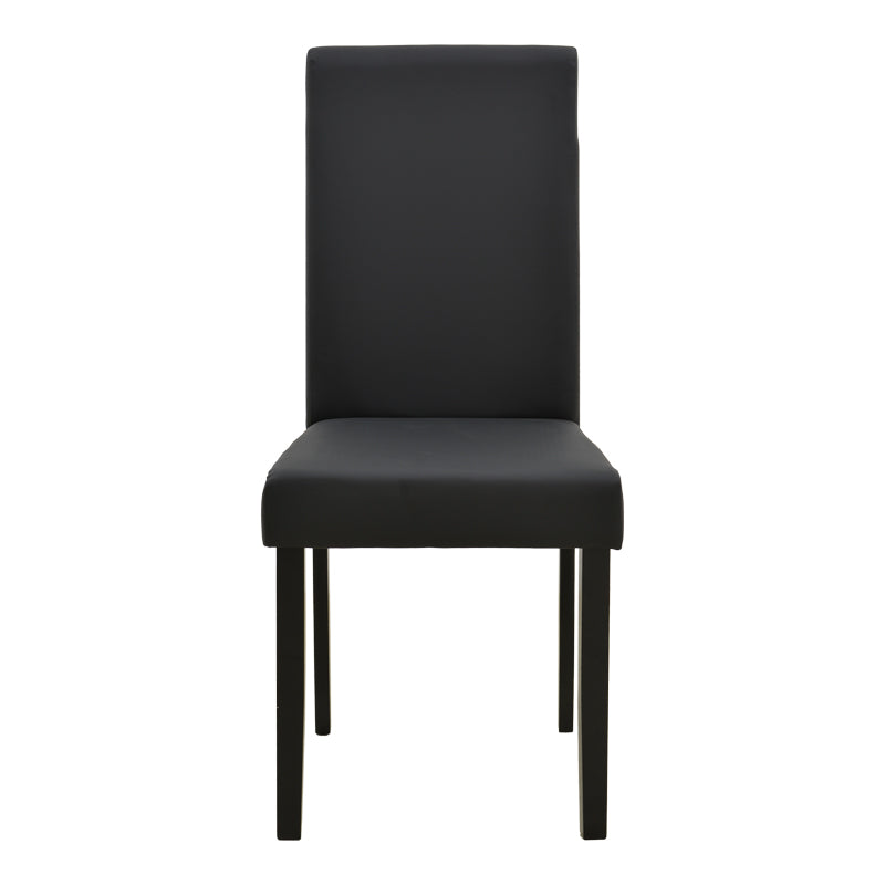 Стол ZEBEN черен pu с черен крак от каучуково дърво 43.5x55.5x93.5см
