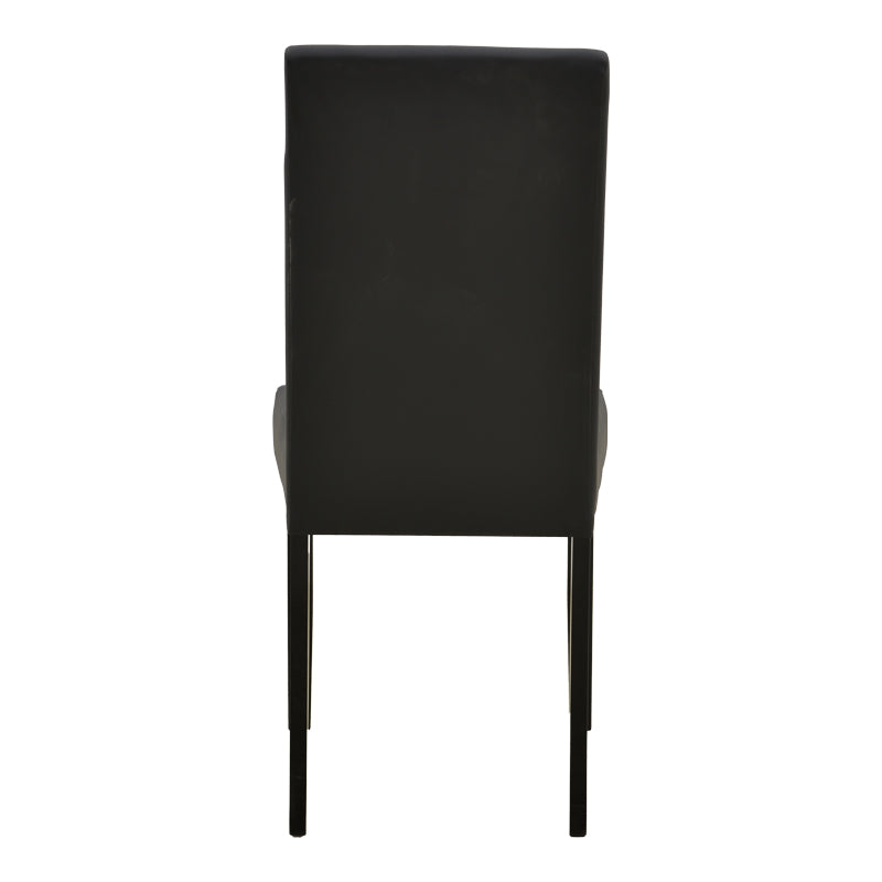 Стол ZEBEN черен pu с черен крак от каучуково дърво 43.5x55.5x93.5см