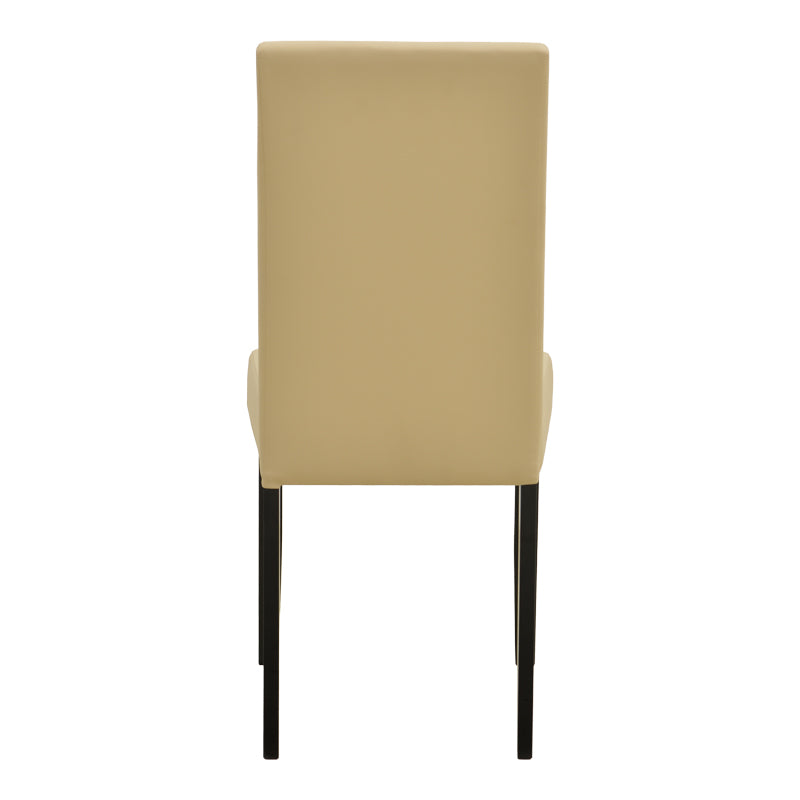 Стол ZEBEN екрю pu с черен крак от каучуково дърво 43.5x55.5x93.5см