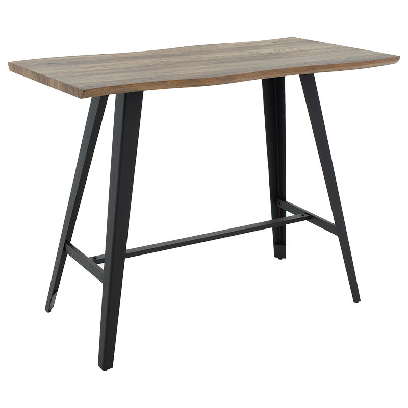 Бар маса Fortitude MDF орех - черни метални крака 140x70x103.5см