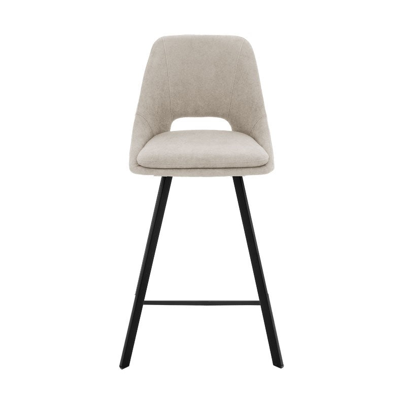 Бар стол Initiate крем теди плат-крака черен метал 48x56x98см