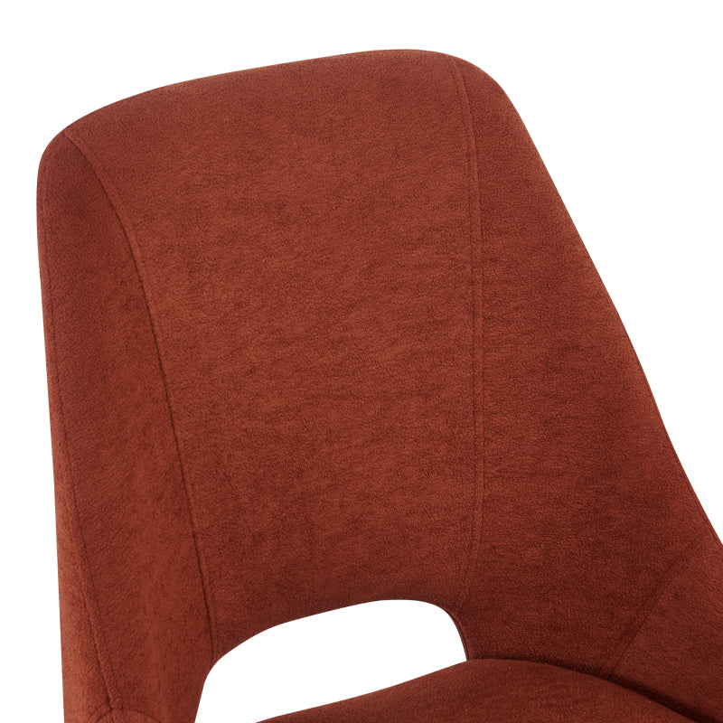 Трапезен стол Initiate теракота текстил-черни метални крака 48x57x85см