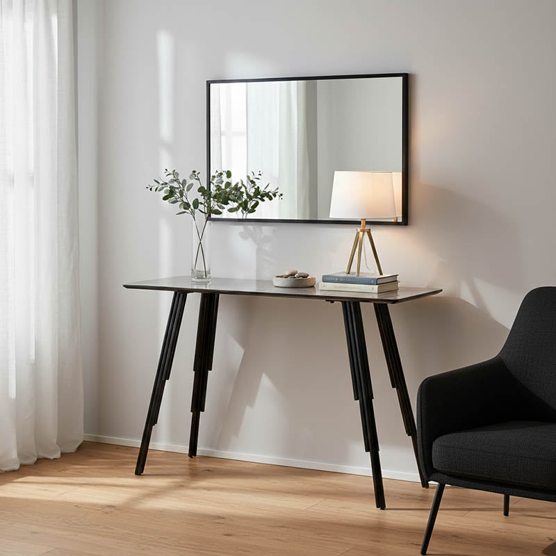 Конзола Lifo MDF тъмно сива циментово-черна 120x40x75εκ