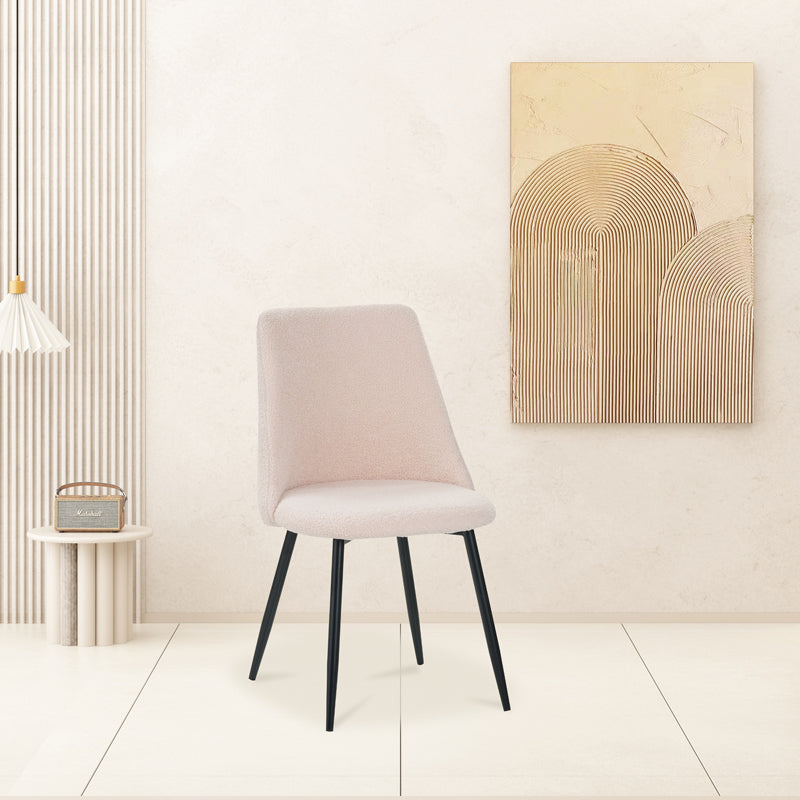 Стол Giselle плат букле в бежов нюанс 51x52x82см