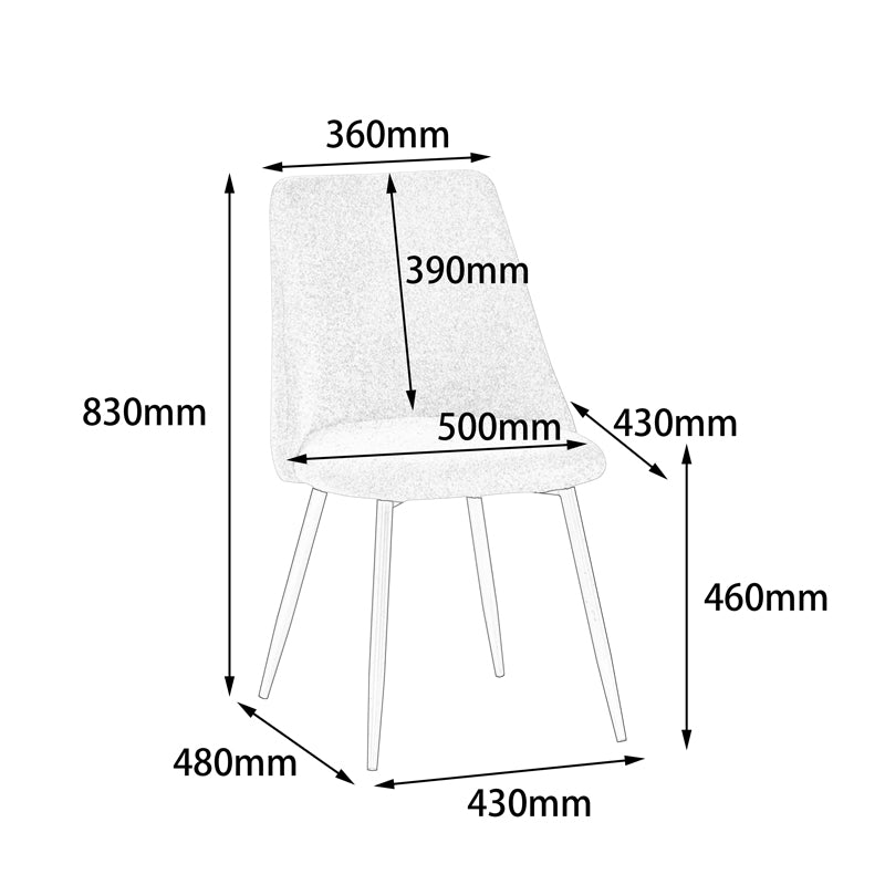 Стол GISELLE  плат букле в бежов нюанс 51x52x82см