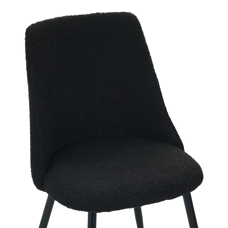 Стол GISSELE плат букле в черен нюанс 51x52x82см