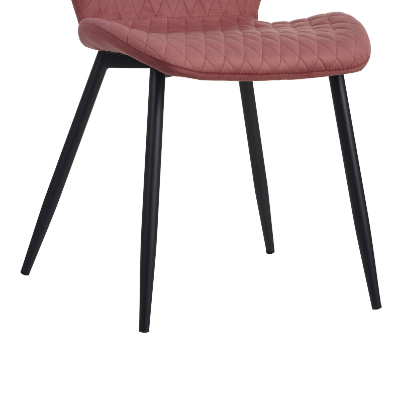 Стол BONGO кадифе в цвят гнила ябълка с черни метални крака 56.5x47x84cm