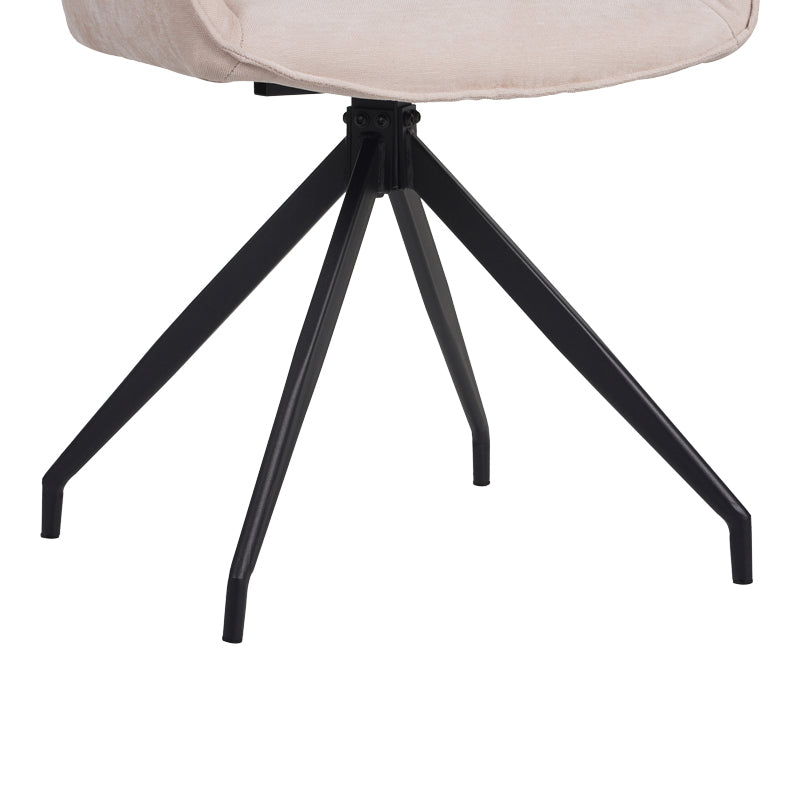 Въртящ се стол Kadeira плат в бежов нюанс с черни метални крака 57.5x51x89