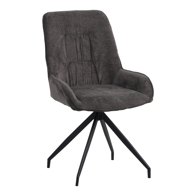 Въртящ се стол Kadeira плат тъмно сив нюанс- черни метални крака 57.5x51x89см