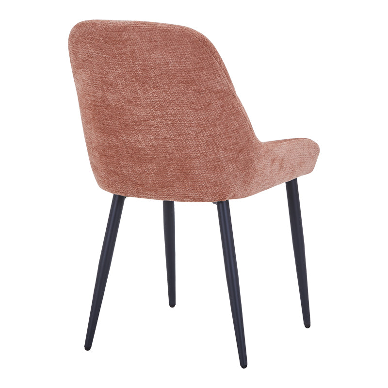 Стол larissia d, цвят прашно розов, плат, черен метален крак, 53x59x89 см
