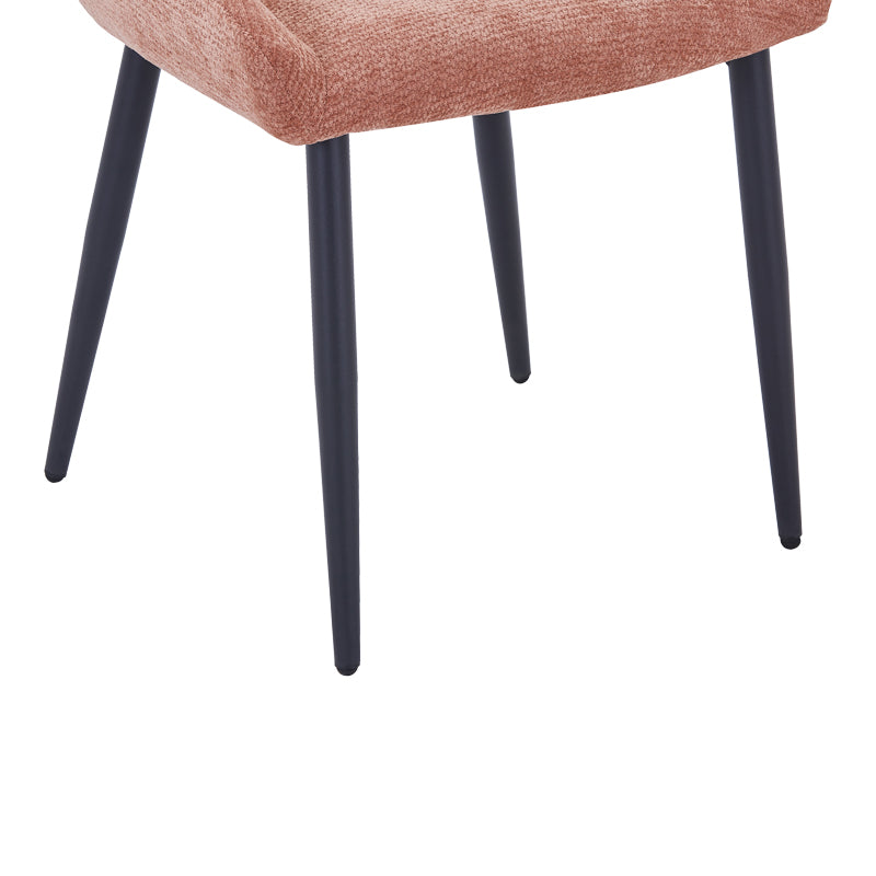 Стол larissia d, цвят прашно розов, плат, черен метален крак, 53x59x89 см