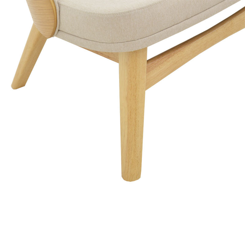 Стол Sarian бежов плат-каучуково дърво естествен крак 69,5x71x70,5см