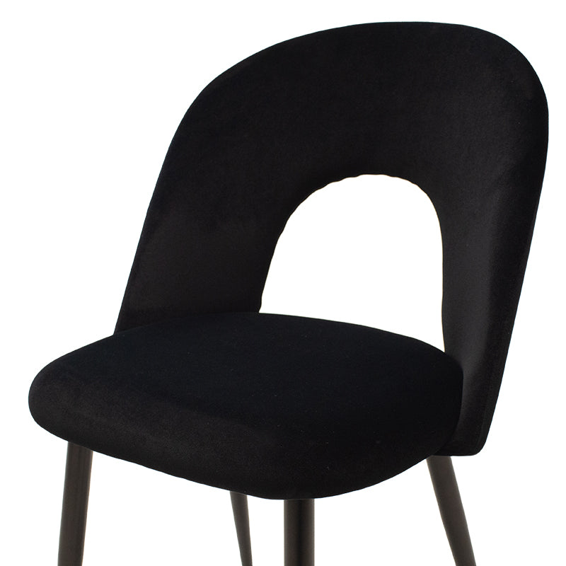 Стол Jonah кадифе черно-черни крака 55/57/85sm