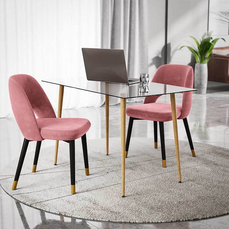 Трапезна маса Chloe стъкло тъмно сиво - естествени крака 120x70x75см