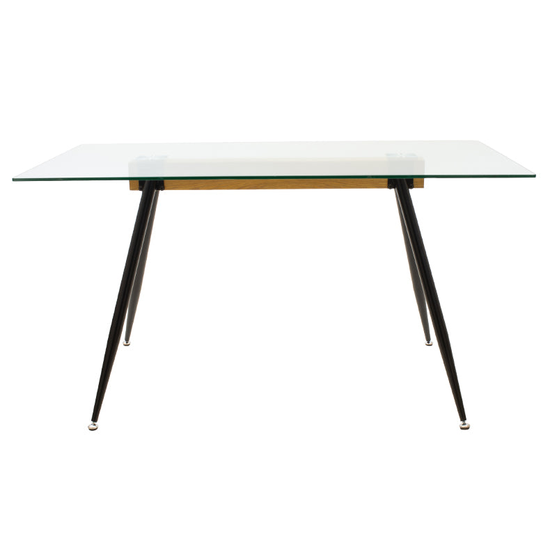 Трапезна маса Astrid стъкло 10мм черни крака 140x80x75см