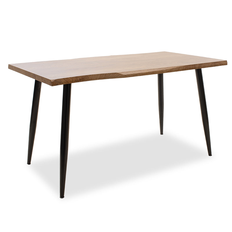 Трапезна маса NEVE  MDF орех - метални черни крака 140x80x75см