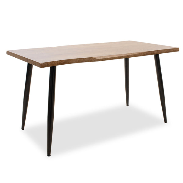 Трапезна маса NEVE  MDF орех - метални черни крака 140x80x75см