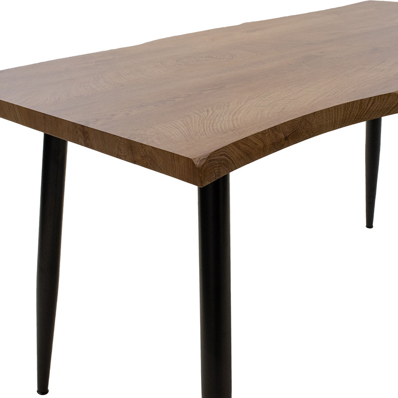 Трапезна маса NEVE  MDF орех - метални черни крака 140x80x75см