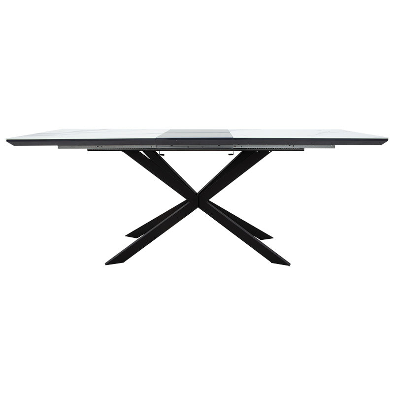 Трапезна маса разтегателна Palan MDF мрамор сиво-черен160-200x80x77см