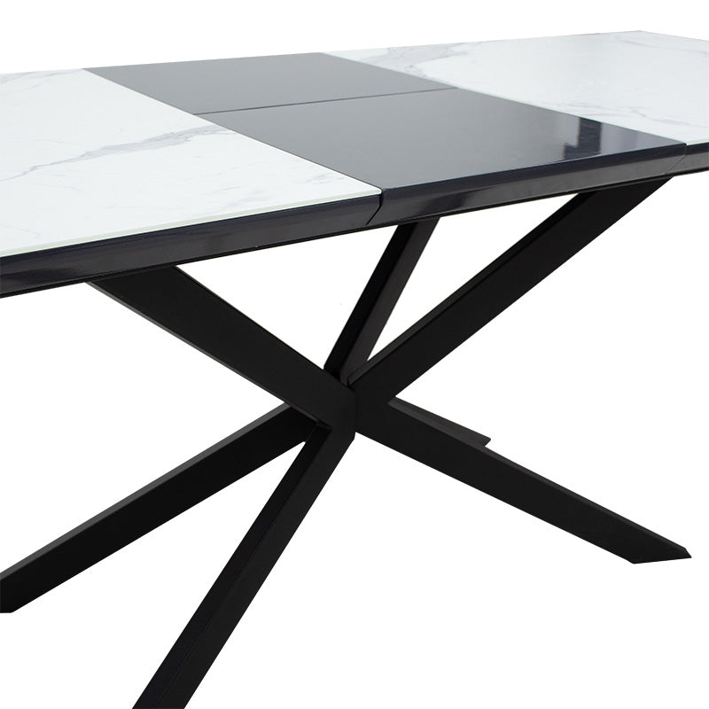 Трапезна маса разтегателна PALAN MDF мрамор сиво-черен160-200x80x77см