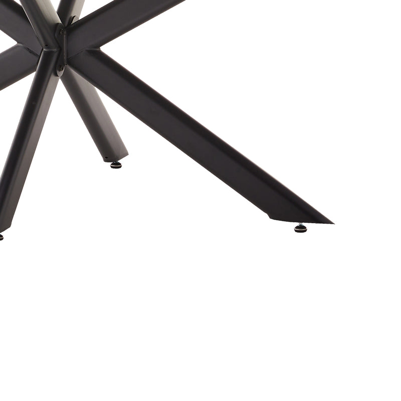 Трапезна маса Bethan синтерован камък сив цимент - дизайн на метални черни крака 180x90x75cm