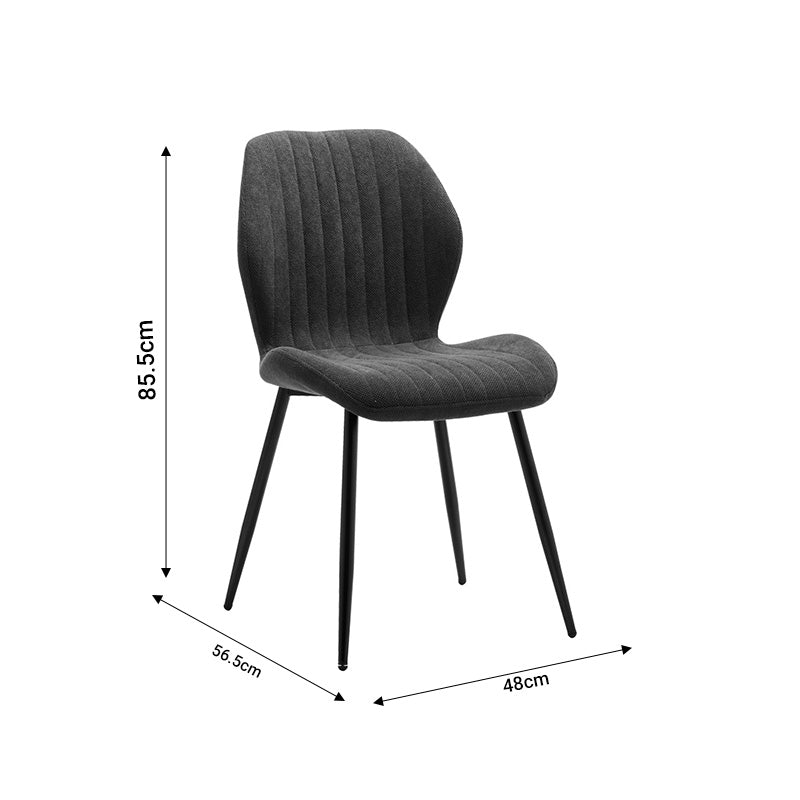 Стол FERSITY бял плат-черен метален крак 48x56.5x85.5см