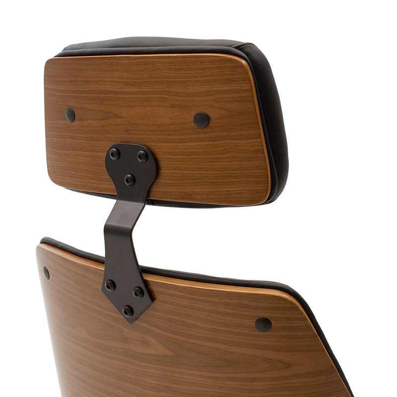 Директорски офис стол Fern pu в черен нюанс и орехово дърво 64.5x62x117/123см