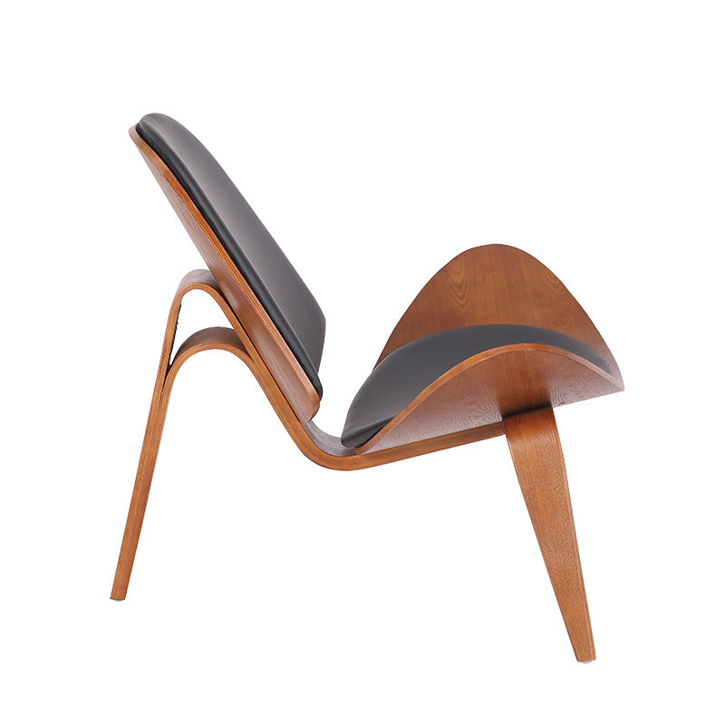 Фотьойл Vilma PU черен /цвят  орех 90x73x75см