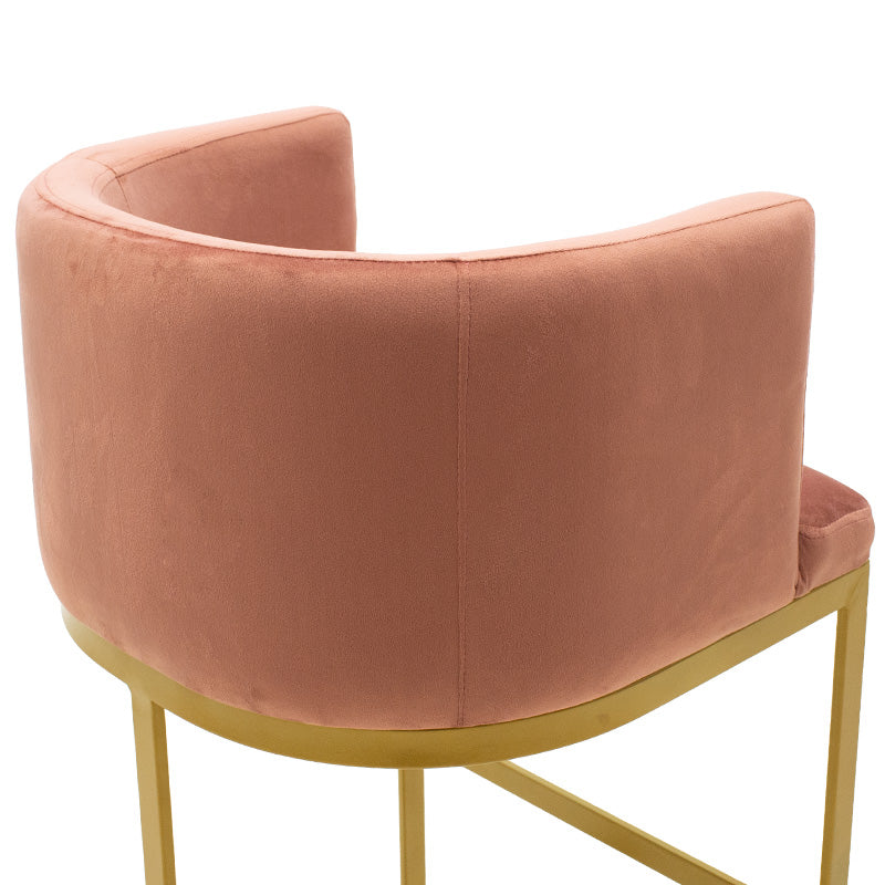 Бар стол Viv гнила ябълка кадифе - златист метал 54x50x95см