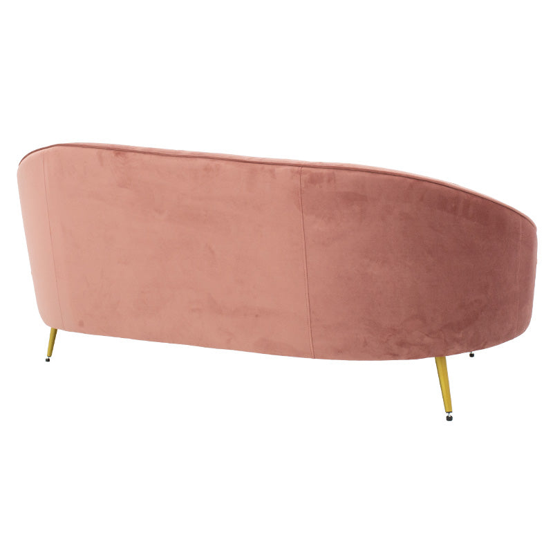 3-местен диван amora в кадифе от гнила ябълка - златен метал 180x81x77см