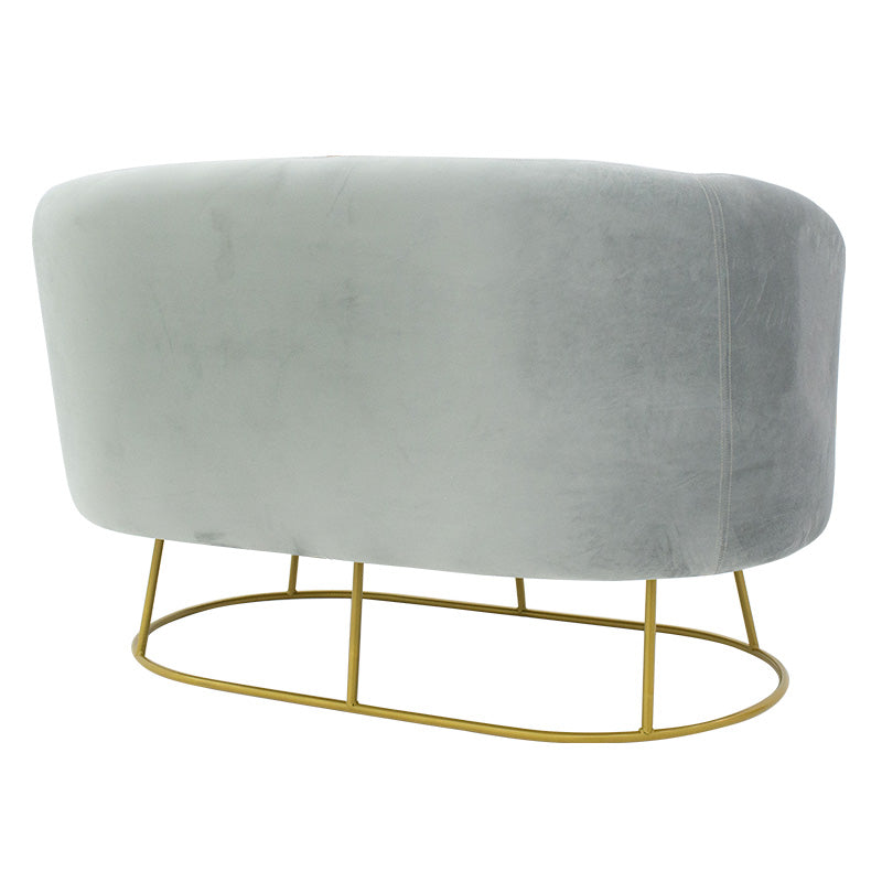 2-местен диван rony сиво кадифе - златист метал 132x82x83см